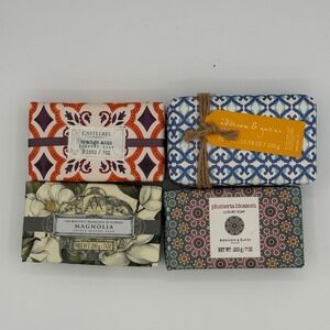 Lot of 4 Luxury Bar Soaps Castelbel Addison Gates Magnolia Orange Mango Plumeria